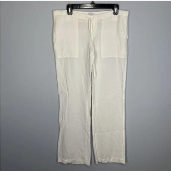 Cabi Womens Piazza Pants Linen Blend Pockets M wide leg - Picture 1 of 6